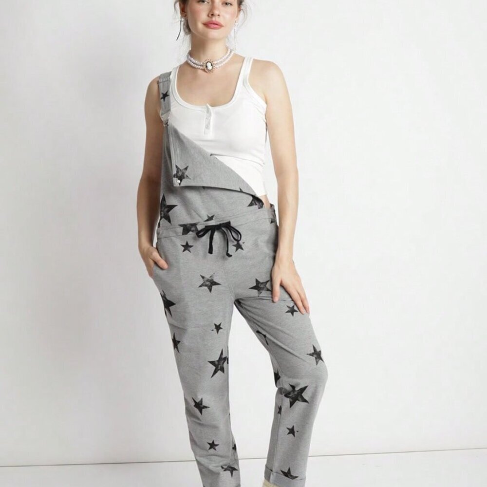Grey Elegant Women's Star Knit Jumpsuit - Picture 3 of 3